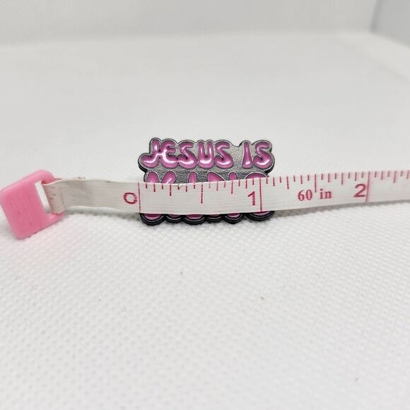 Jesus Is King Pin Broche Brooch Jesus Revolution Pink Black Statement - Picture 6 of 8